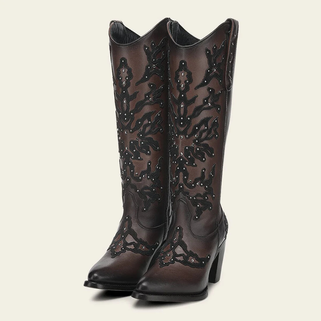 3F0ZRS - Cuadra chocolate cowhide ankle boots for women