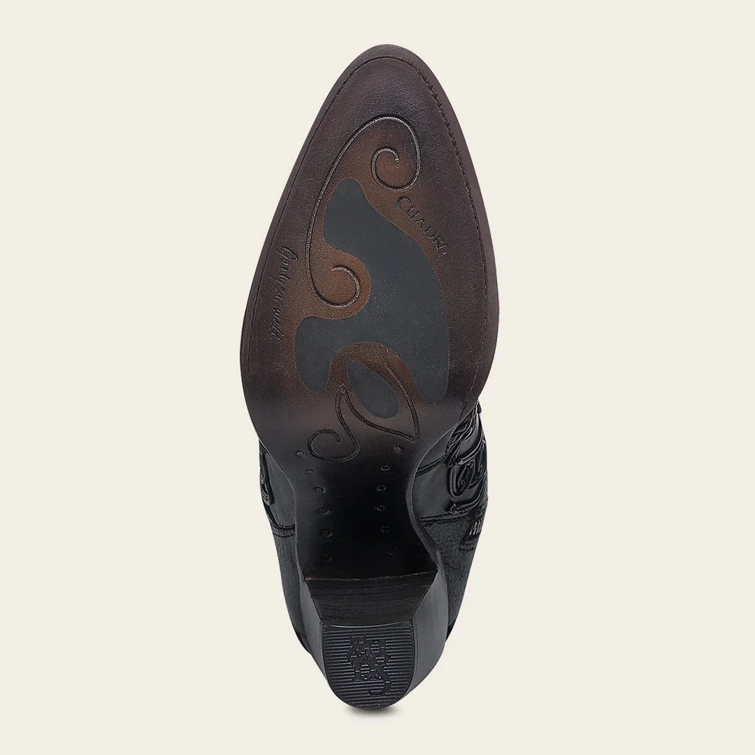 3F1CRS - Cuadra chocolate western cowgirl cowhide leather knee high boots for women