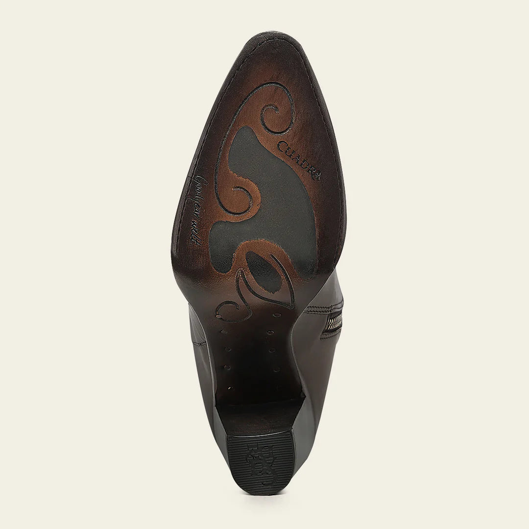 3F1JBE - Cuadra honey western cowgirl cowhide leather knee high boots for women