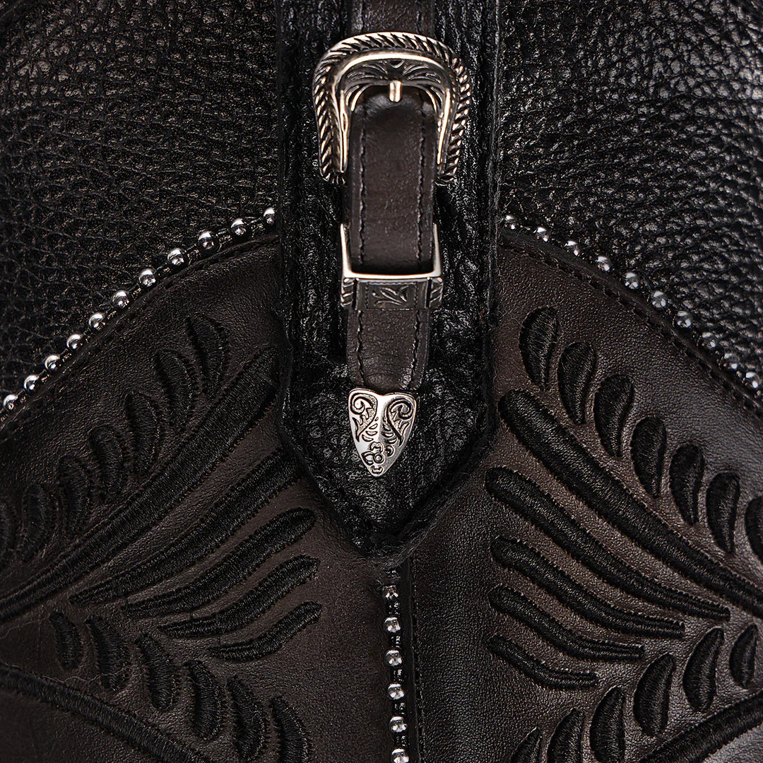 3F82PM - Cuadra black western cowgirl python boots for women