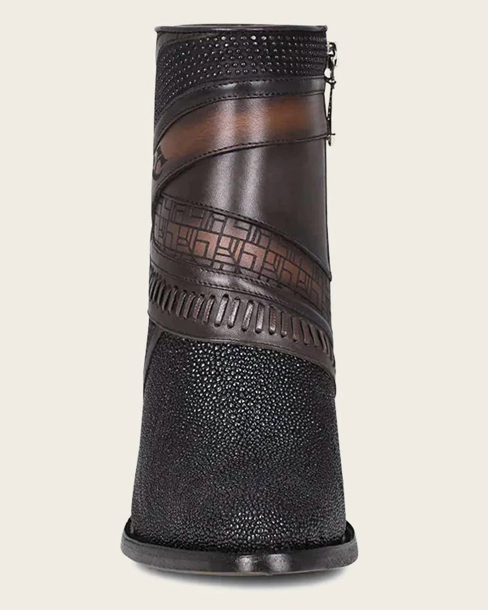 3F86MA - Cuadra Black Casual Stingray Leather Ankle Boots for Women