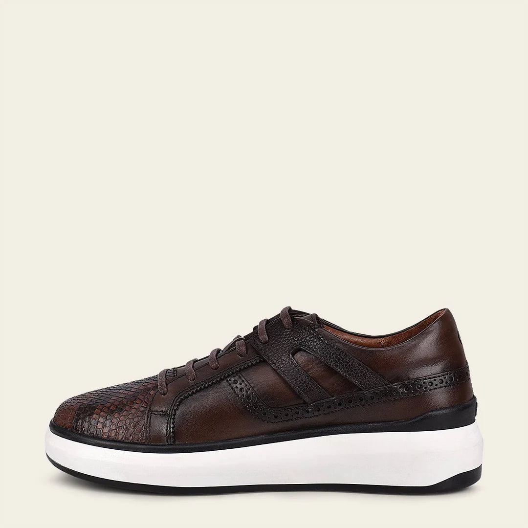 3Y0PBTS - Cuadra Chocolate Casual Fashion Python Sneakers for Men