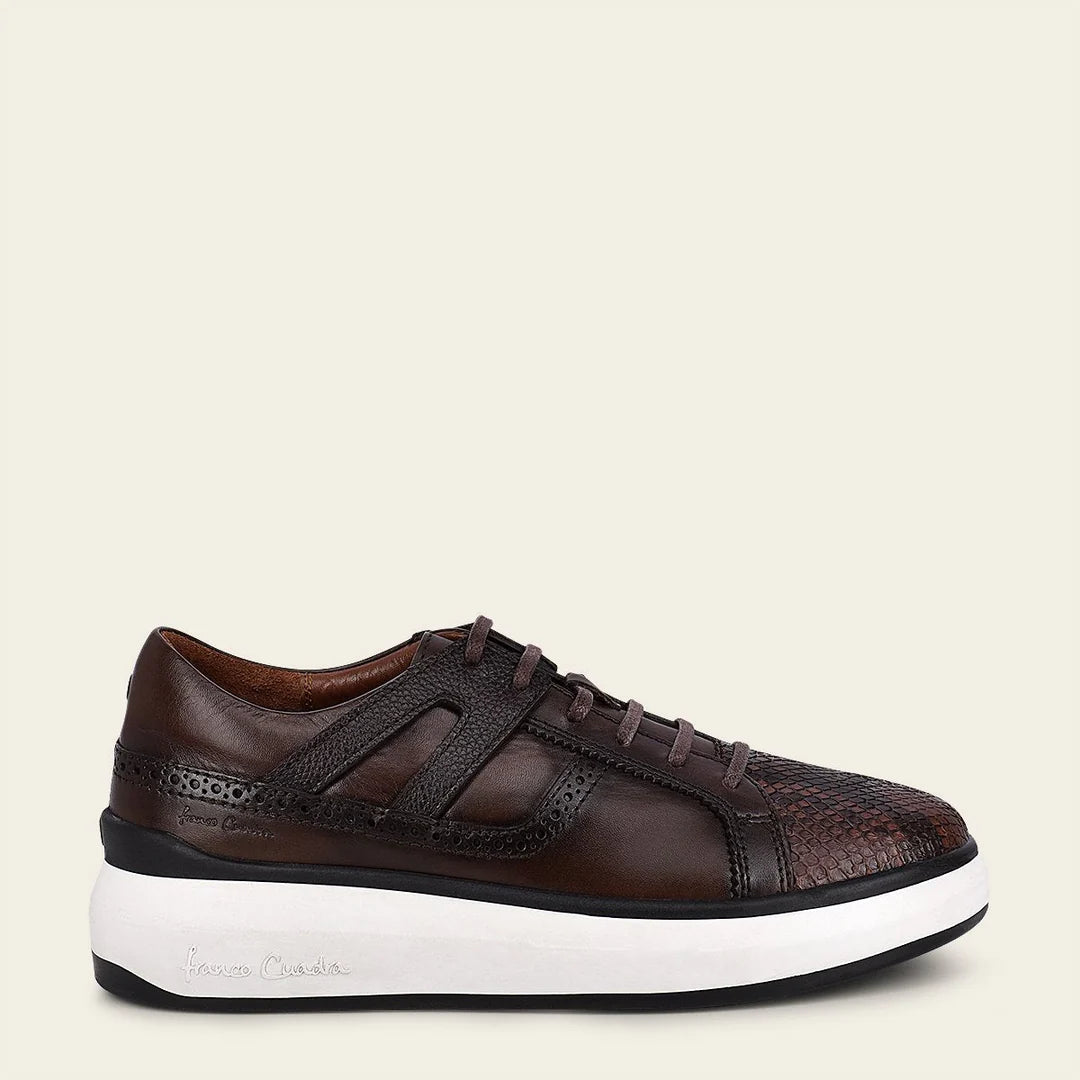 3Y0PBTS - Cuadra Chocolate Casual Fashion Python Sneakers for Men