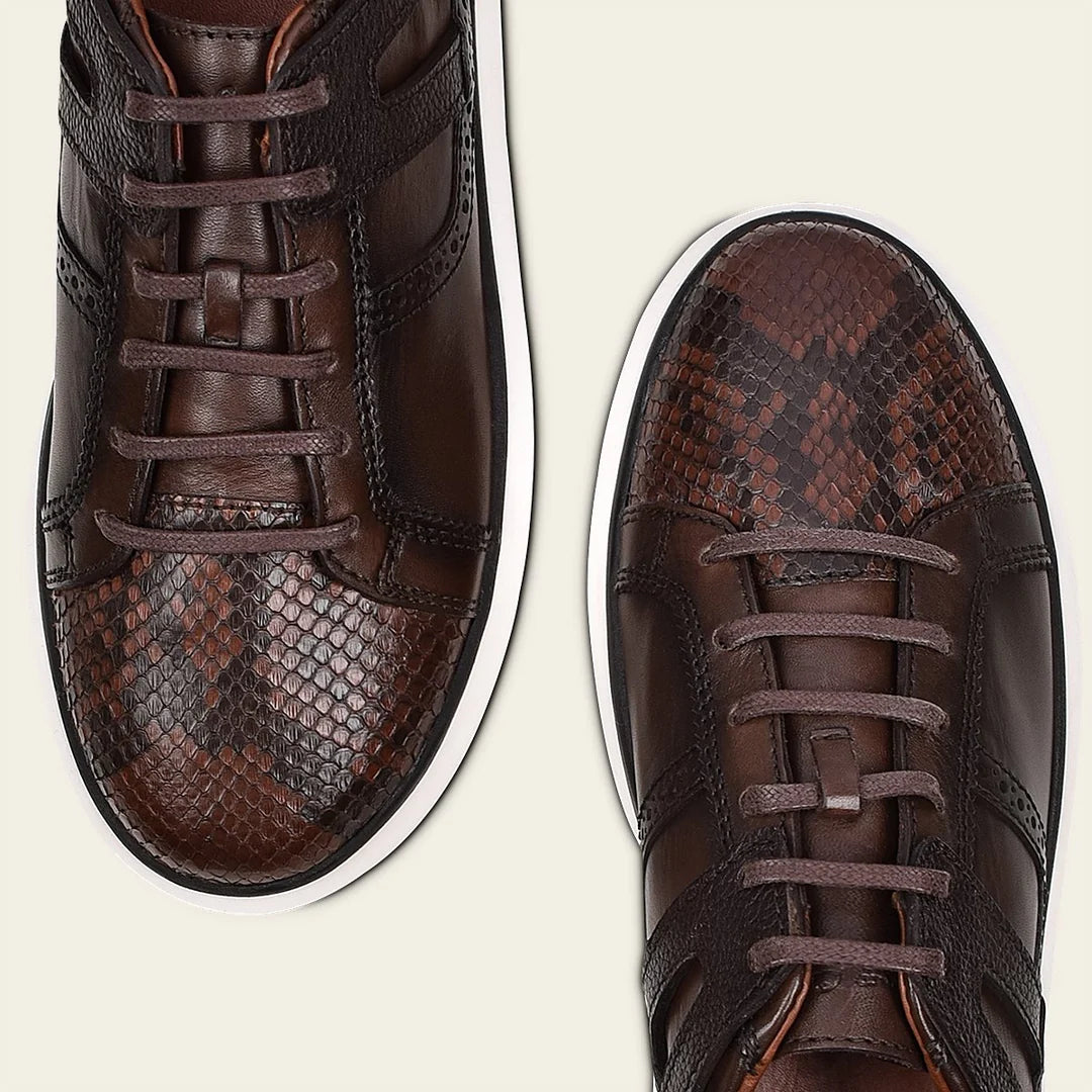 3Y0PBTS - Cuadra Chocolate Casual Fashion Python Sneakers for Men