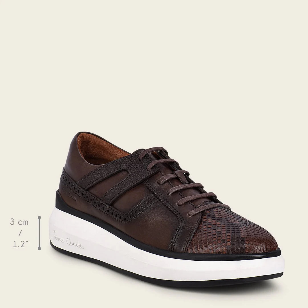 3Y0PBTS - Cuadra Chocolate Casual Fashion Python Sneakers for Men