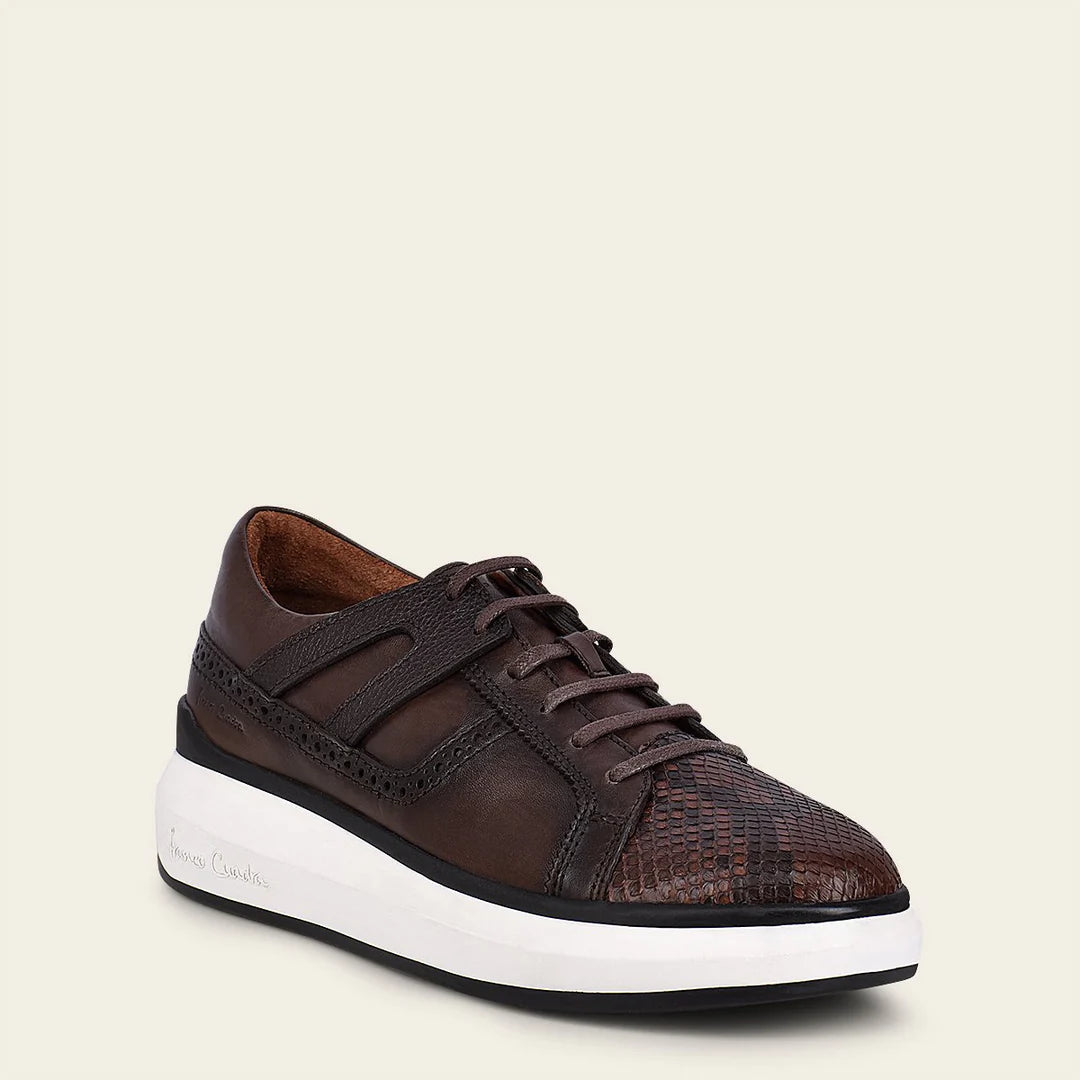 3Y0PBTS - Cuadra Chocolate Casual Fashion Python Sneakers for Men