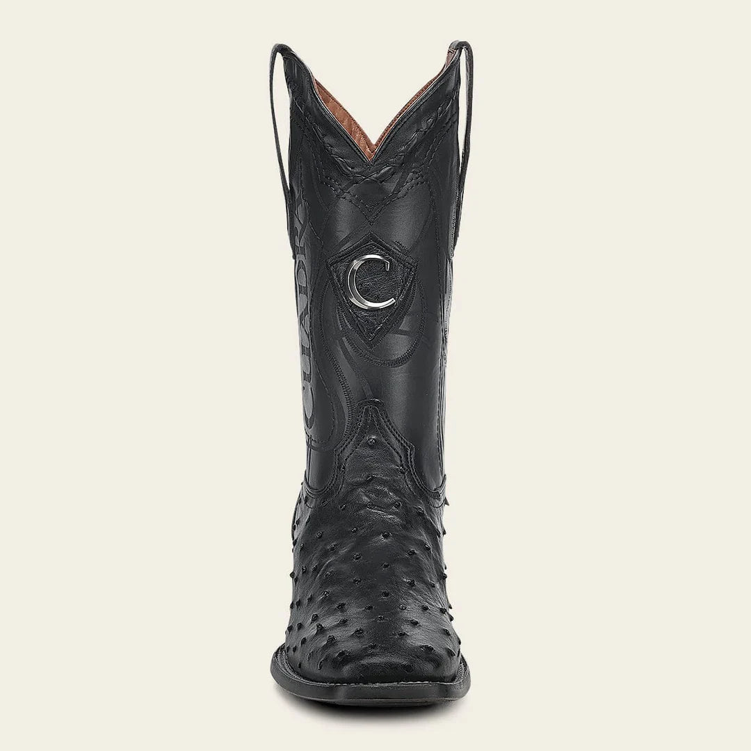3Z1OA1 - Cuadra Black Western Cowboy Rodeo Ostrich Boots for Men