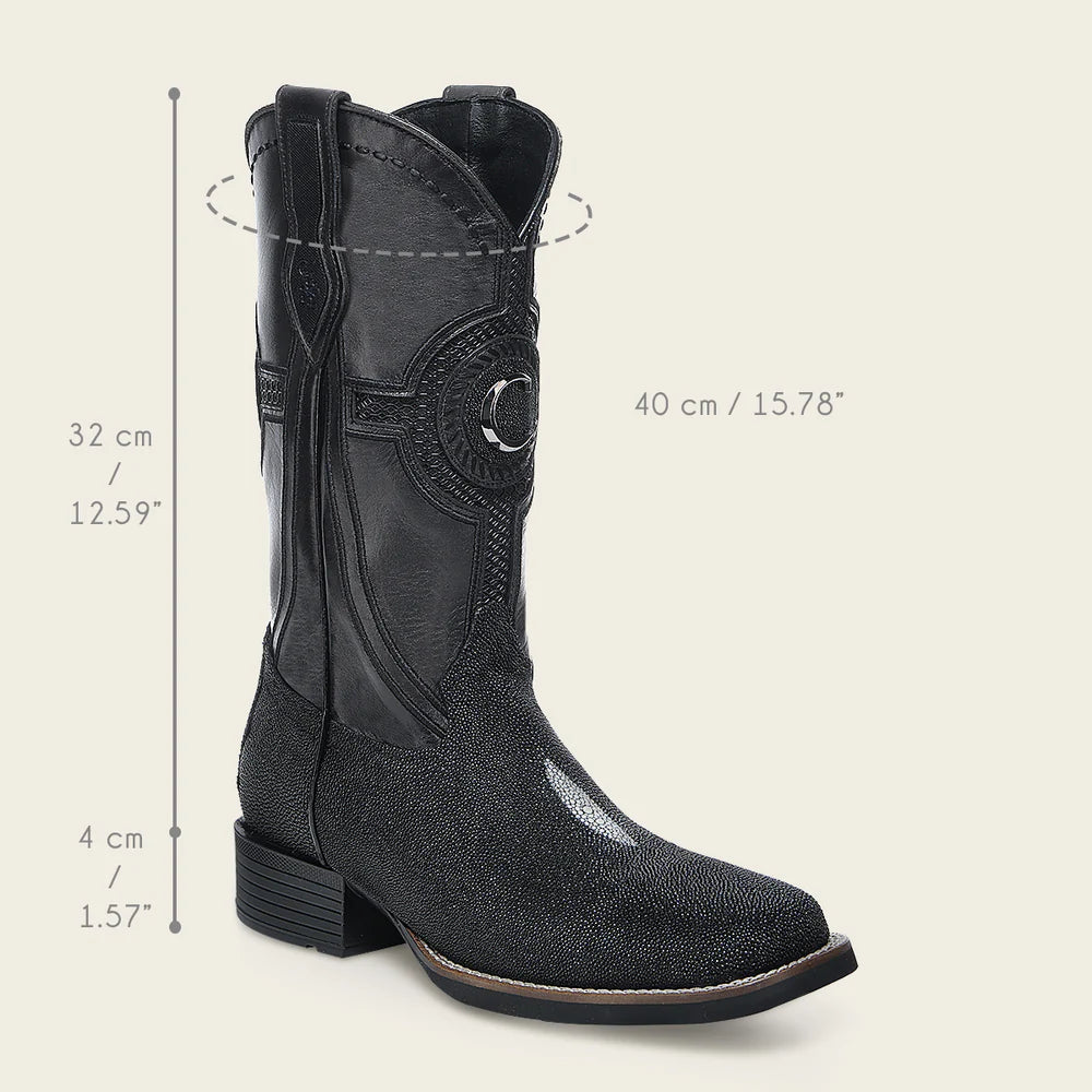 3Z2SMA - Cuadra black casual cowboy stingray boots for men