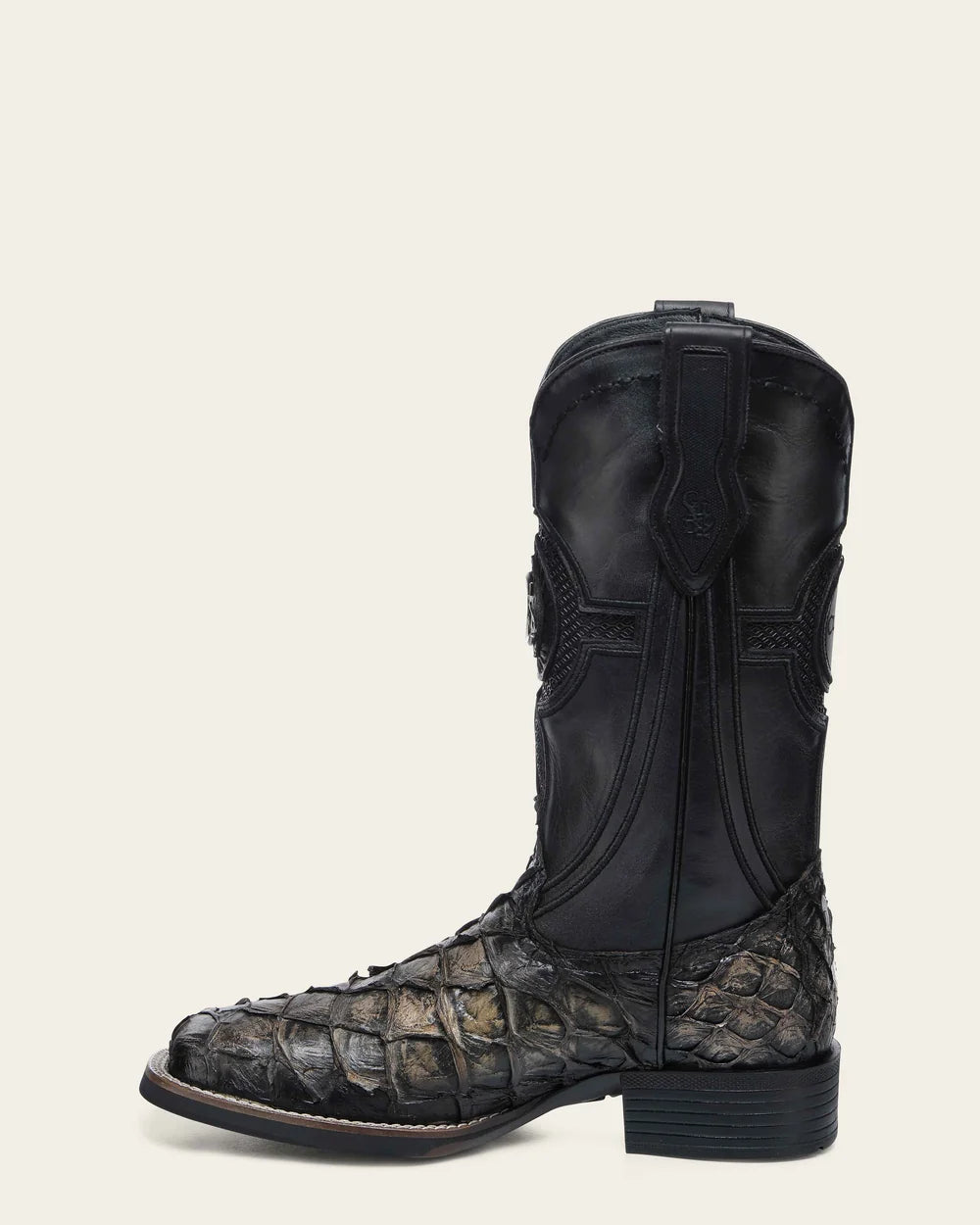 3Z2SPI - Cuadra Black Western Cowboy Rodeo Pirarucu Boots for Men