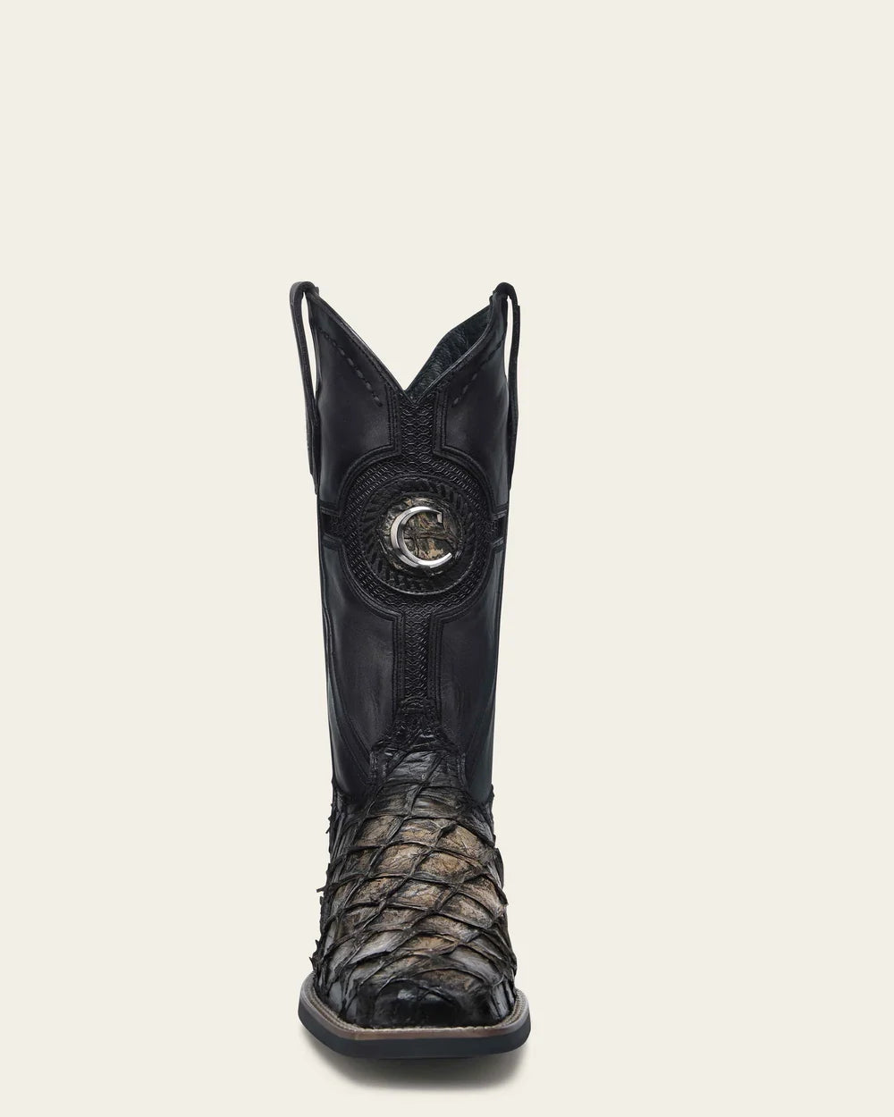 3Z2SPI - Cuadra Black Western Cowboy Rodeo Pirarucu Boots for Men