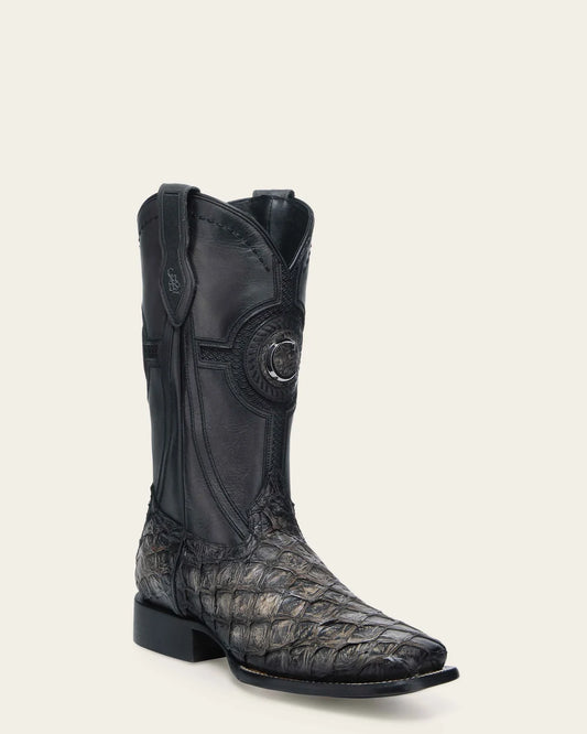 3Z2SPI - Cuadra Black Western Cowboy Rodeo Pirarucu Boots for Men