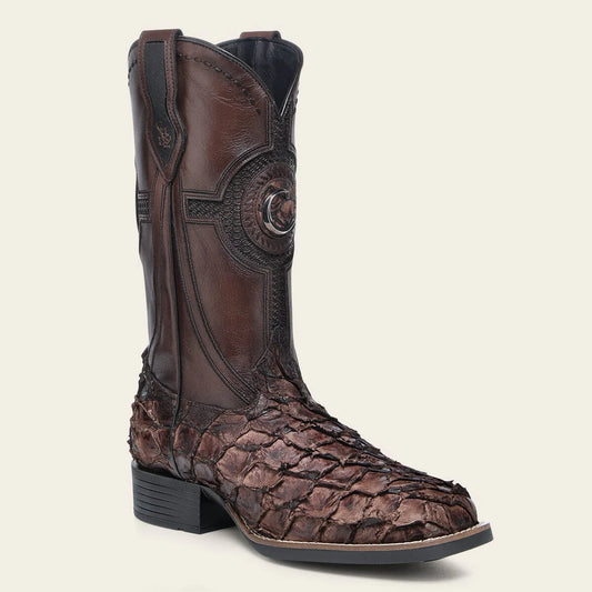 3Z2SPI - Cuadra Brown Western Cowboy Rodeo Pirarucu Boots for Men