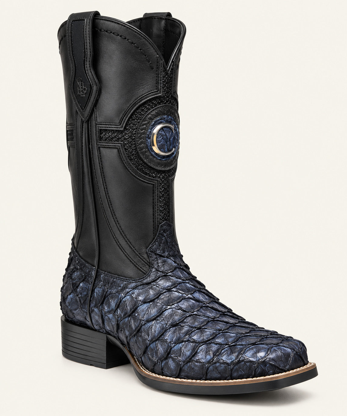 3Z2SPI - Cuadra blue western cowboy rodeo Pirarucu boots for men