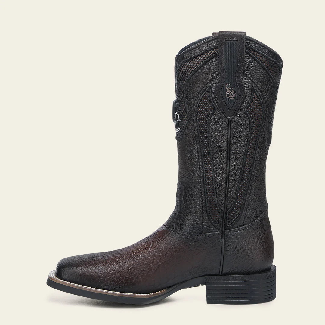 3Z2TBN - Cuadra chocolate western cowboy rodeo bison leather boots for men