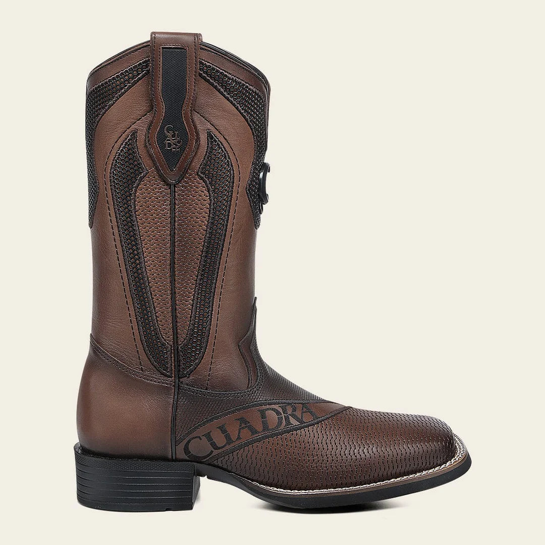 3Z2VRS - Cuadra Honey Western Cowboy Rodeo Bison Leather Boots for Men
