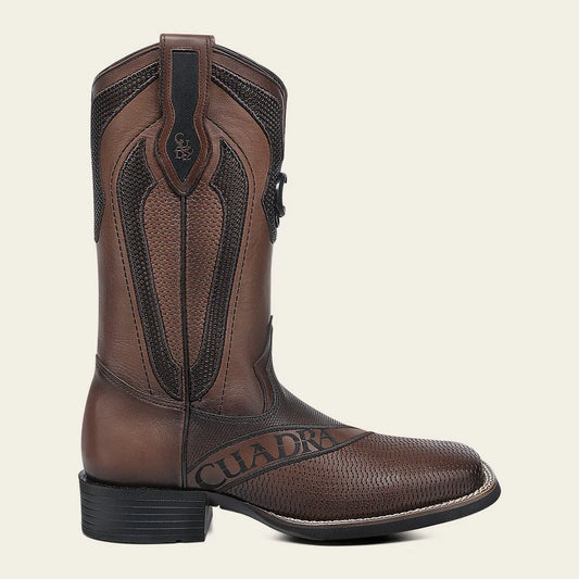 3Z2VRS - Cuadra Honey Western Cowboy Rodeo Bison Leather Boots for Men
