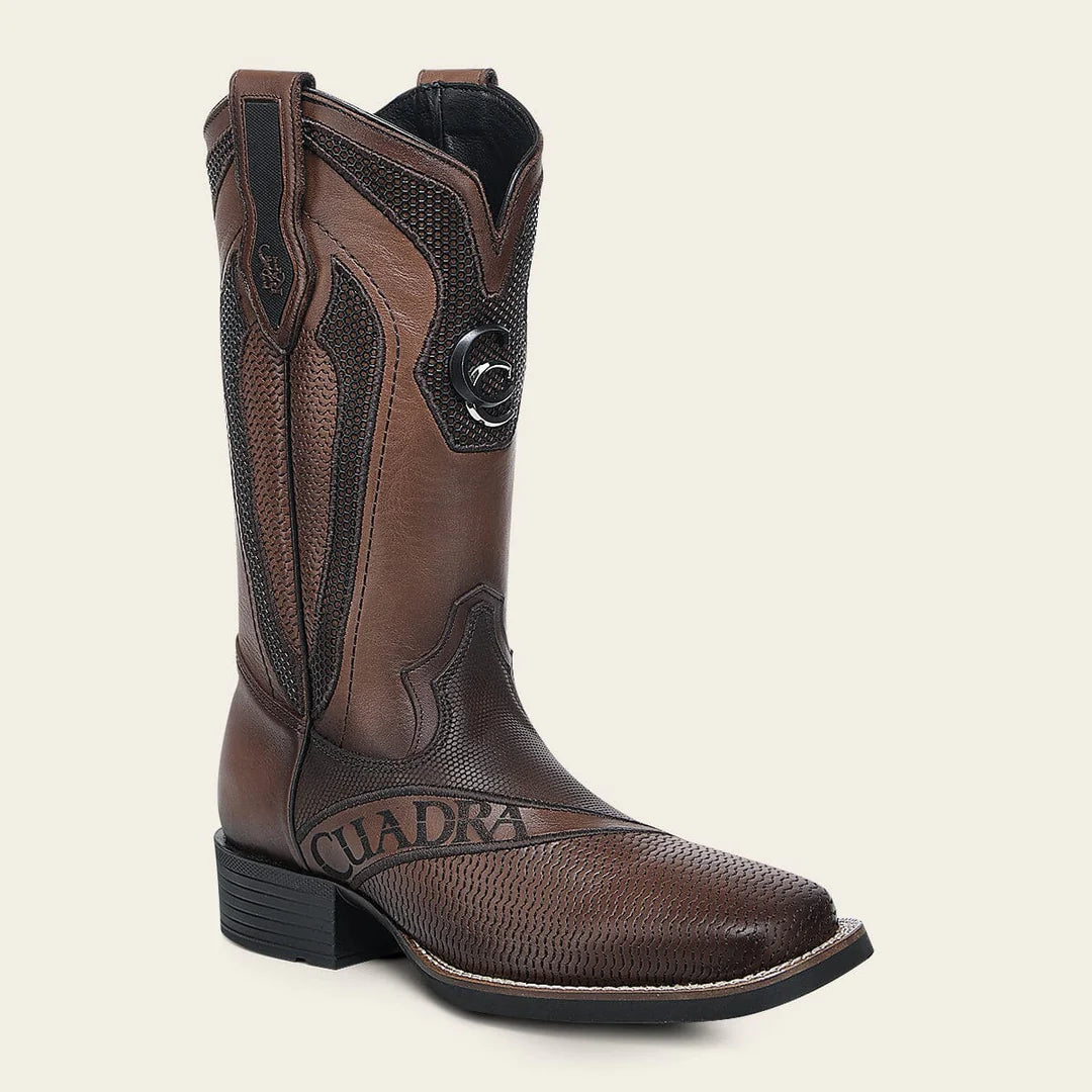 3Z2VRS - Cuadra Honey Western Cowboy Rodeo Bison Leather Boots for Men