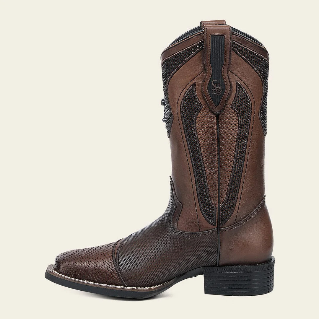 3Z2VRS - Cuadra Honey Western Cowboy Rodeo Bison Leather Boots for Men