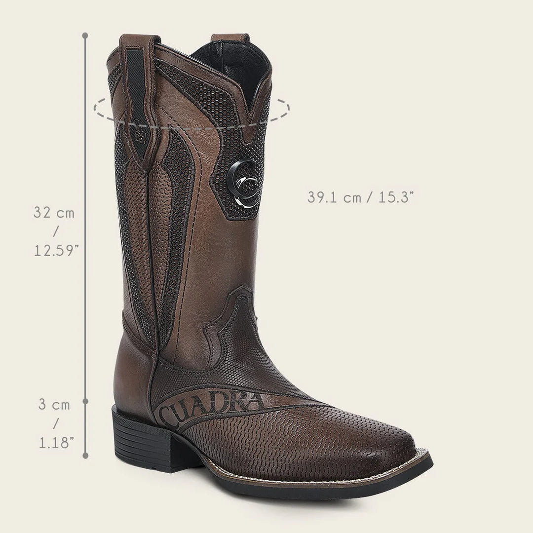 3Z2VRS - Cuadra Honey Western Cowboy Rodeo Bison Leather Boots for Men