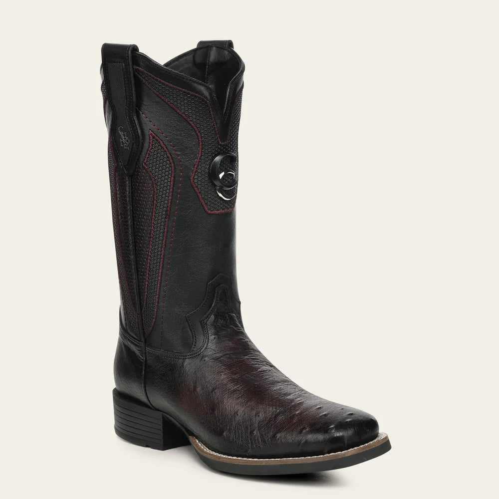 3Z3FAB - Cuadra black ostrich leather rodeo cowboy boots with honeycomb shaft for men