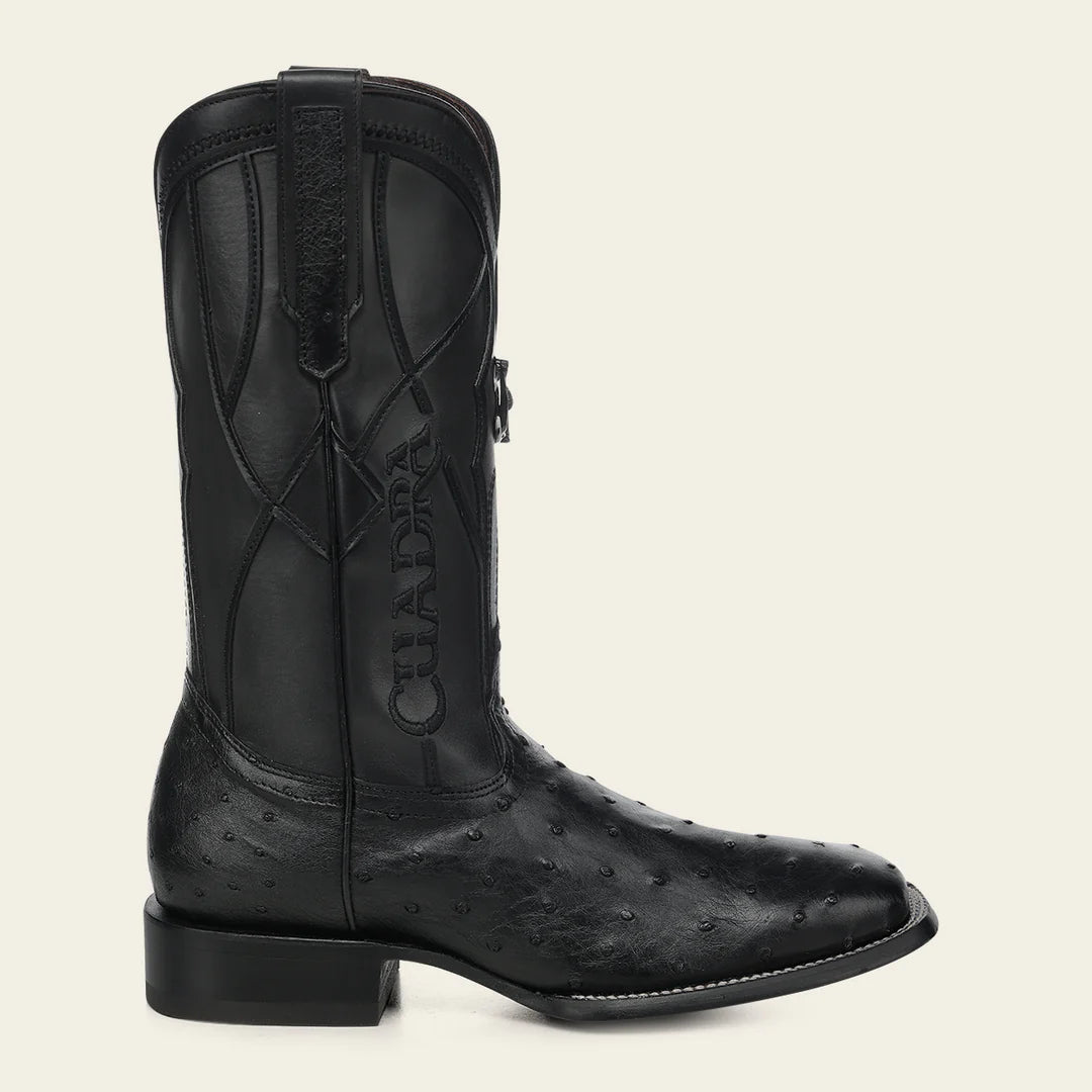 3ZT0A1 - Cuadra Black Western Cowboy Rodeo Ostrich Boots for Men