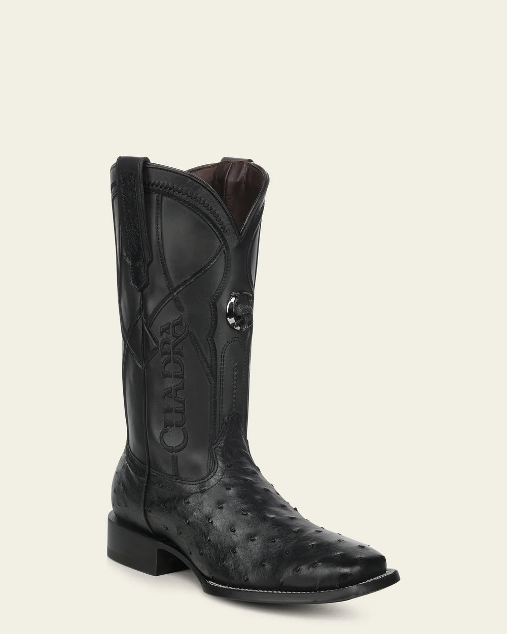 3ZT0A1 - Cuadra black western cowboy rodeo ostrich boots for men