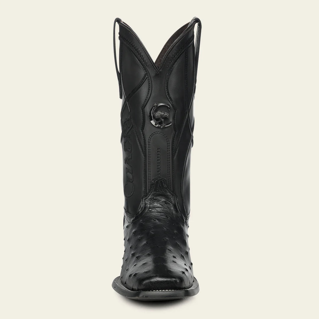 3ZT0A1 - Cuadra Black Western Cowboy Rodeo Ostrich Boots for Men
