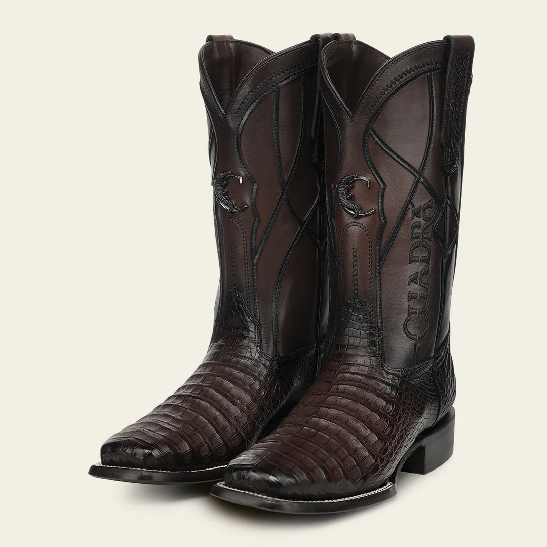 3ZT0FY - Cuadra Chocolate Cowboy Rodeo Caiman Leather Boots for Men