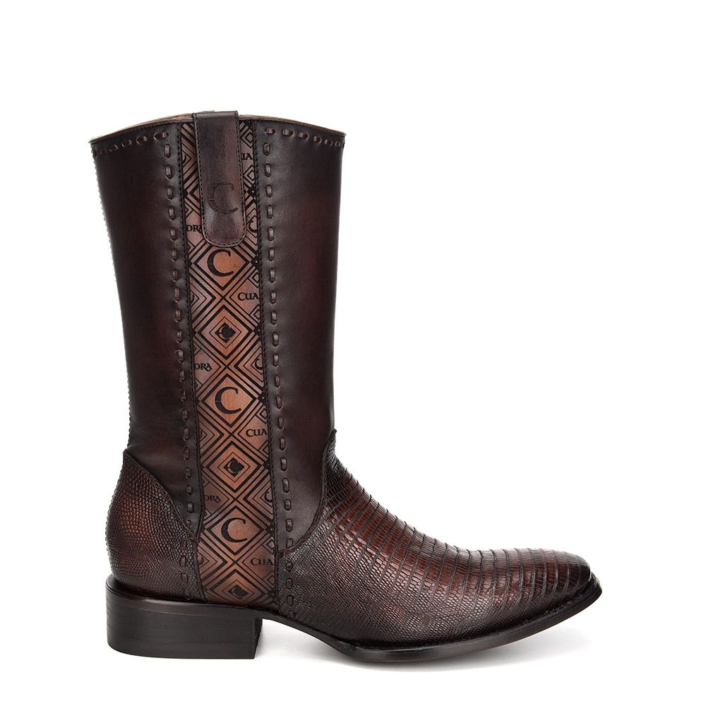 3C12LT- Cuadra brown casual fashion cowboy lizard mid boots for men-Kuet.us