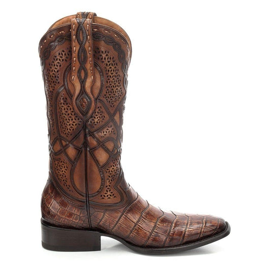 3C1HAL - Cuadra copper western cowboy alligator boots for men-Kuet.us