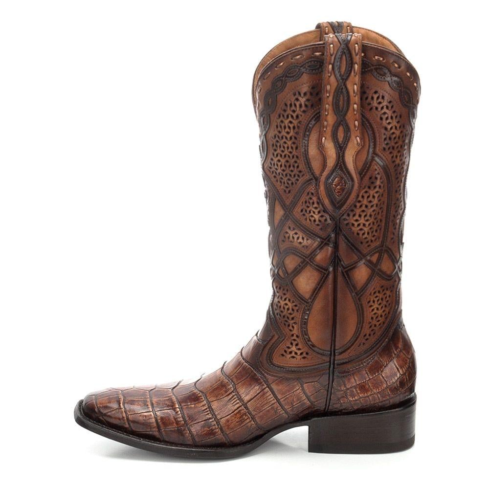 3C1HAL - Cuadra copper western cowboy alligator boots for men-Kuet.us