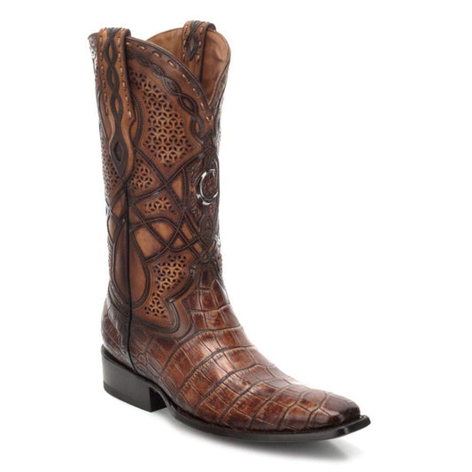 3C1HAL - Cuadra copper western cowboy alligator boots for men-Kuet.us