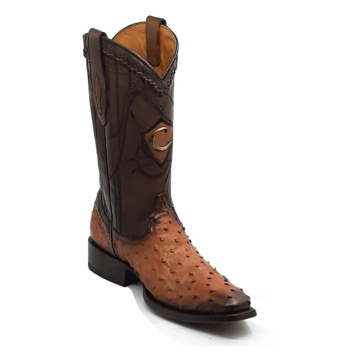 3C1NA1 - Cuadra brandy dress cowboy exotic ostrich leather boots for men-Kuet.us