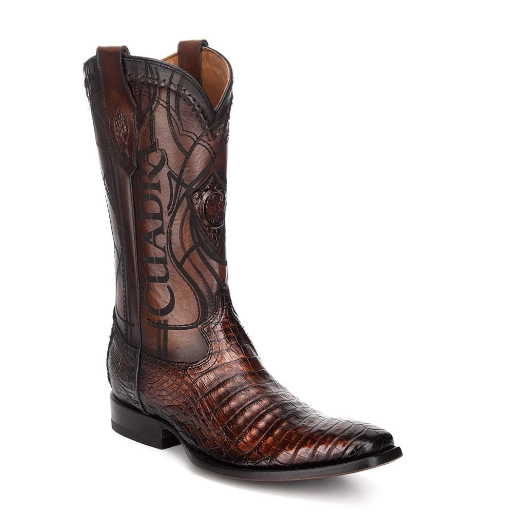 3C1NFY - Cuadra brown dress cowboy exotic caiman leather boots for men-CUADRA-Kuet-Cuadra-Boots