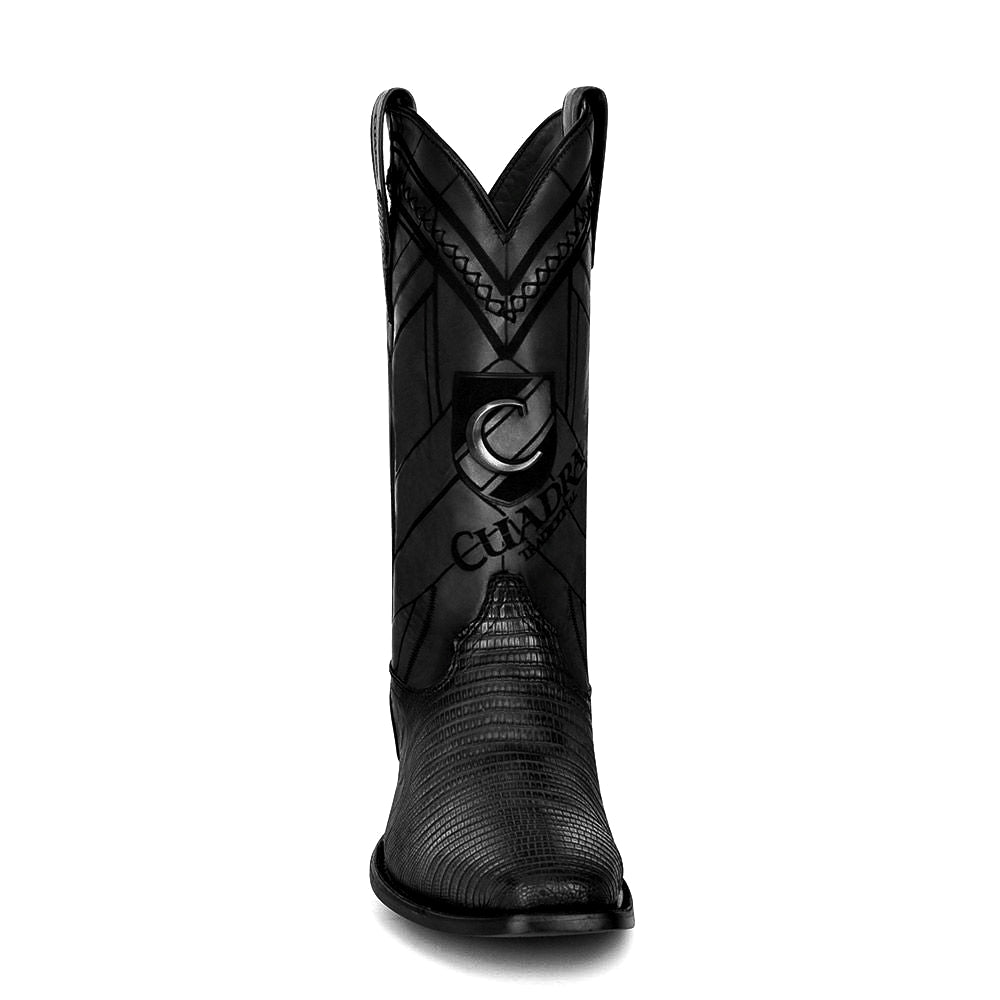 3C2FLT - Cuadra black fashion dress cowboy lizard leather boots for men-Kuet.us