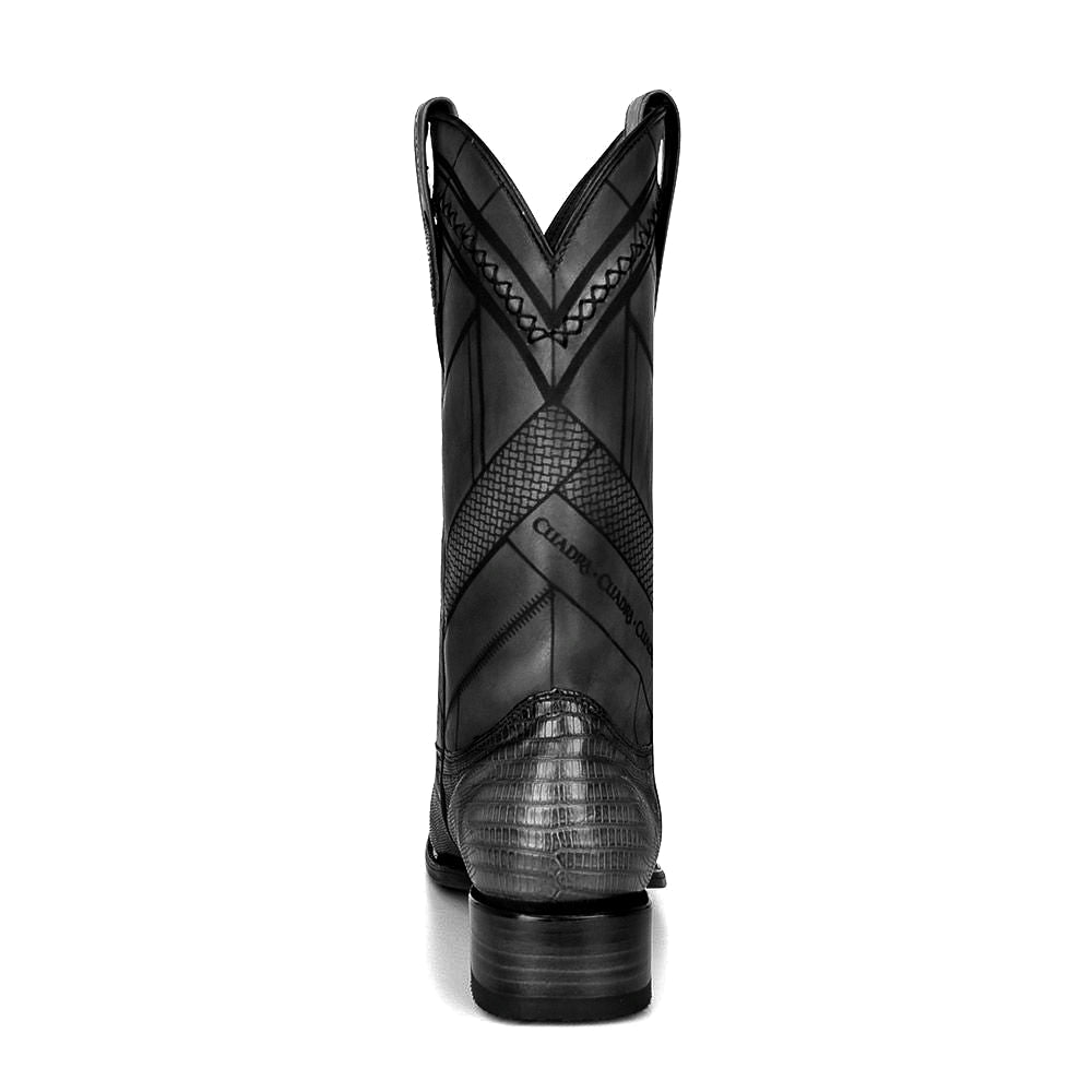 3C2FLT - Cuadra black fashion dress cowboy lizard leather boots for men-Kuet.us