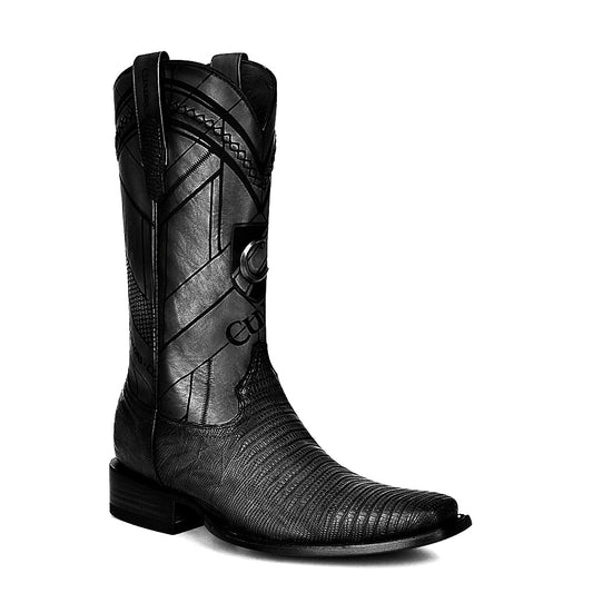 3C2FLT - Cuadra black fashion dress cowboy lizard leather boots for men-Kuet.us