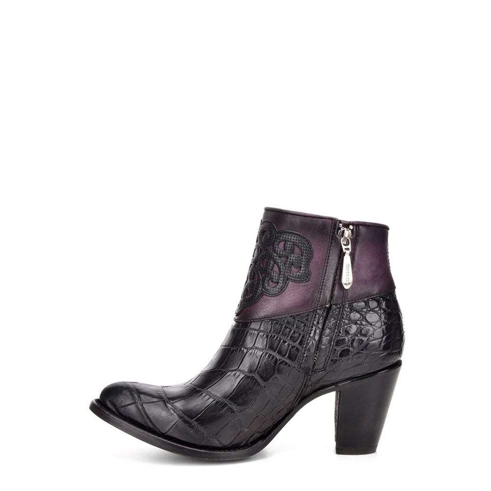 3F04AP - Cuadra black western fashion alligator ankle boots for women-Kuet.us