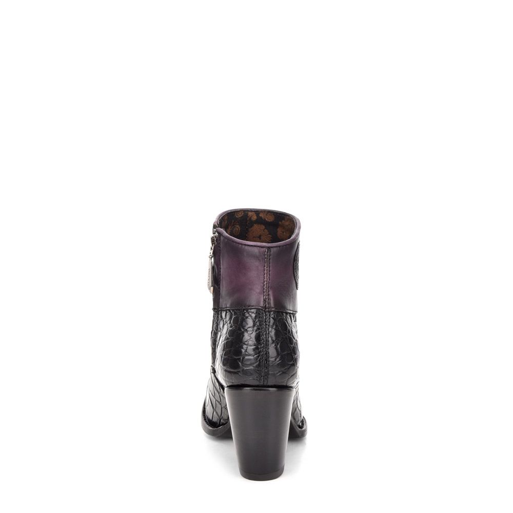 3F04AP - Cuadra black western fashion alligator ankle boots for women-Kuet.us
