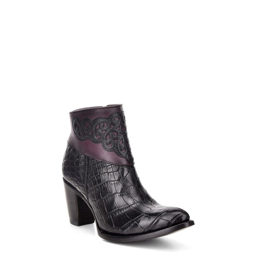 3F04AP - Cuadra black western fashion alligator ankle boots for women-Kuet.us