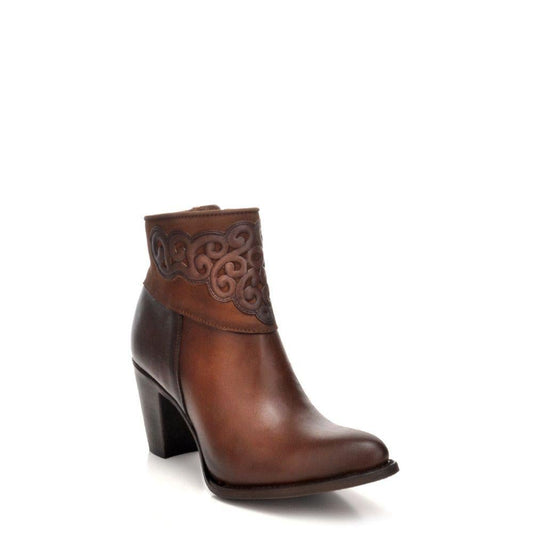 3F04NA - Cuadra honey fashion cowboy leather ankle boots for women-Kuet.us