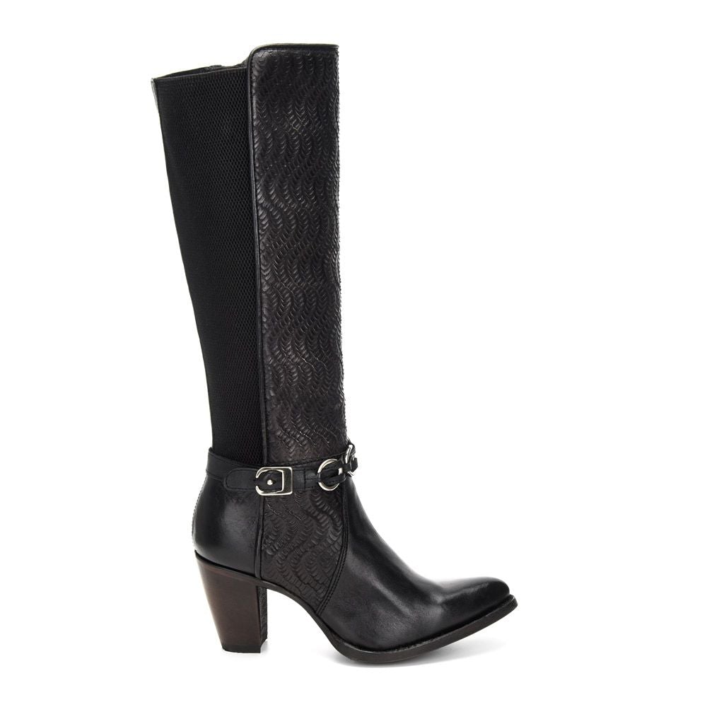 3F14VL - Cuadra black Paris Texas fashion leather strapped boots for women-Kuet.us