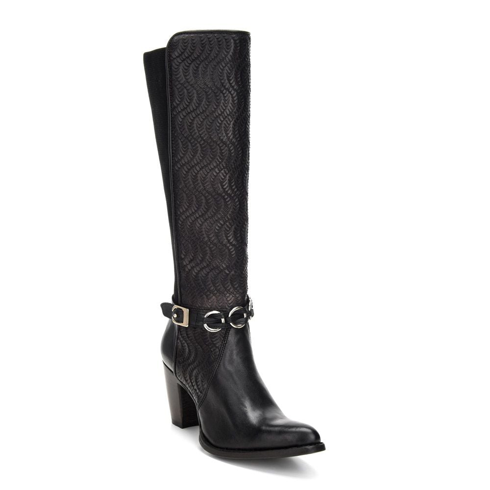 3F14VL - Cuadra black Paris Texas fashion leather strapped boots for women-CUADRA-Kuet-Cuadra-Boots