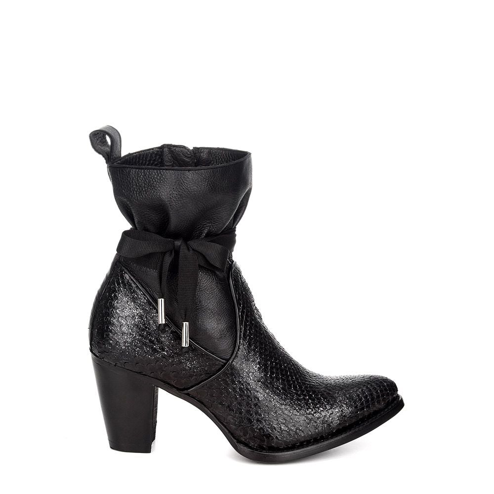 3F25PM - Cuadra black Paris Texas western python ankle boots for women-CUADRA-Kuet-Cuadra-Boots