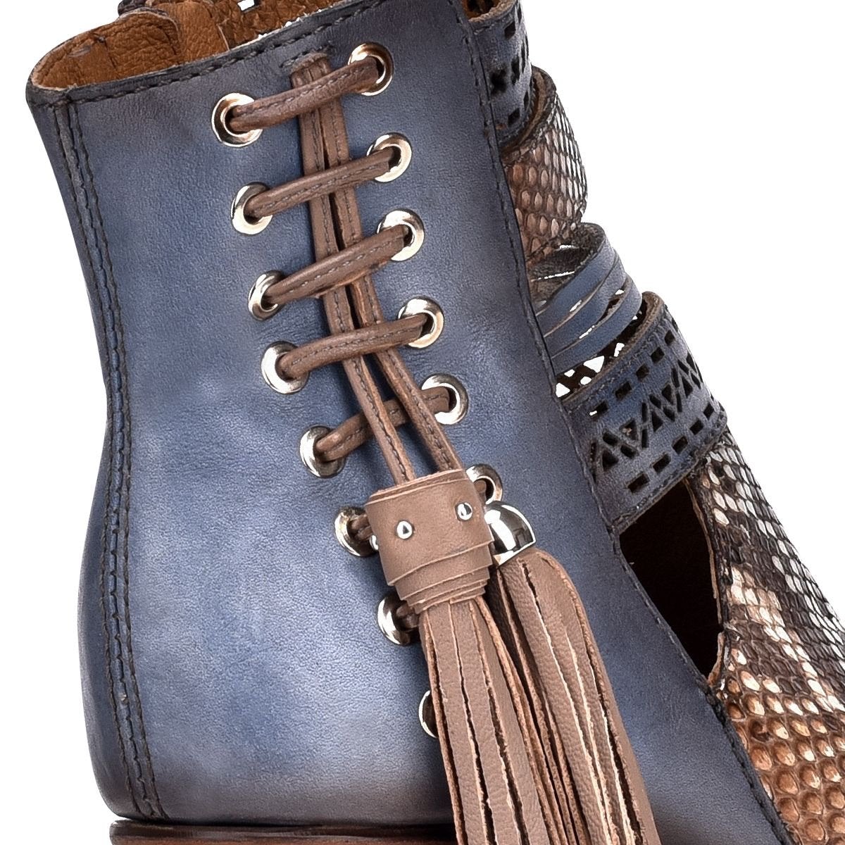 3F29PH Cuadra sky blue cowboy python summer ankle boots for women-CUADRA-Kuet-Cuadra-Boots