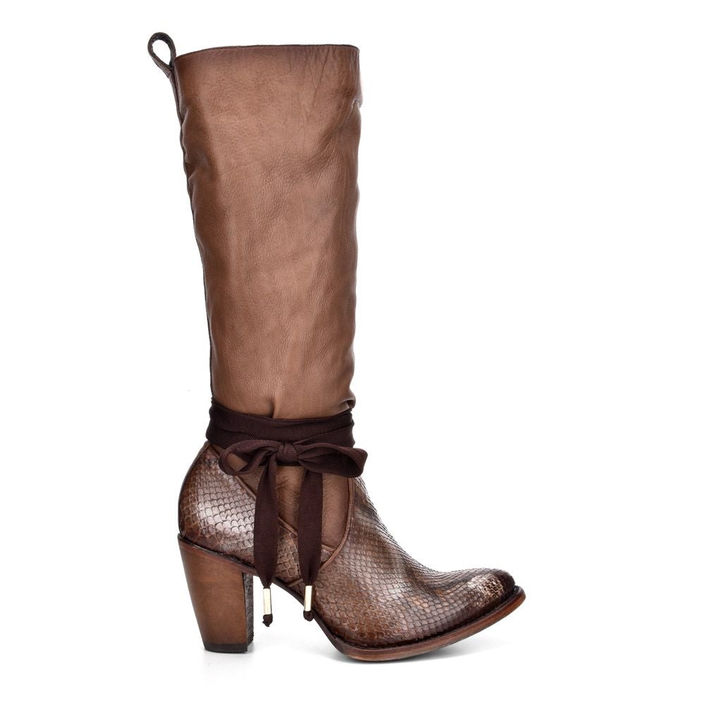 3F42PH - Cuadra pathe Paris Texas fashion python leather boots for women-CUADRA-Kuet-Cuadra-Boots