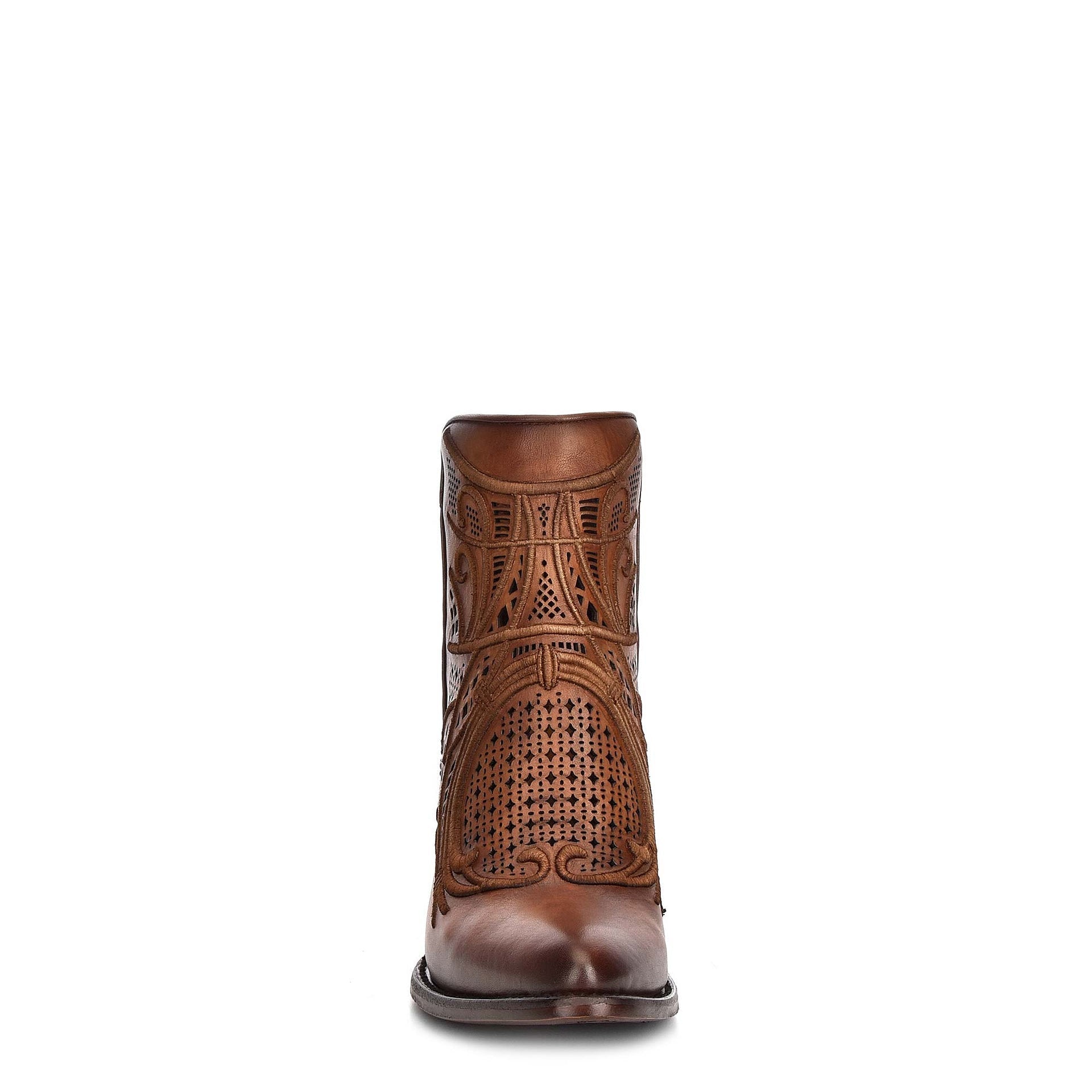 3F48RS - Cuadra chestnut summer fashion cowgirl leather ankle boots for women-CUADRA-Kuet-Cuadra-Boots