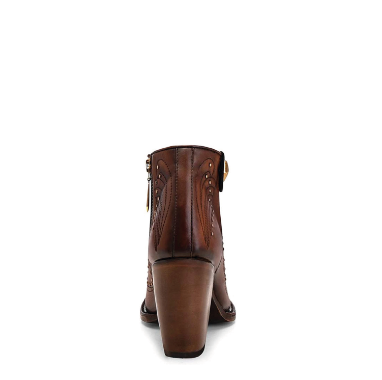 3F58RS - Cuadra chestnut brown fashion cowboy leather ankle boots for women-Kuet.us