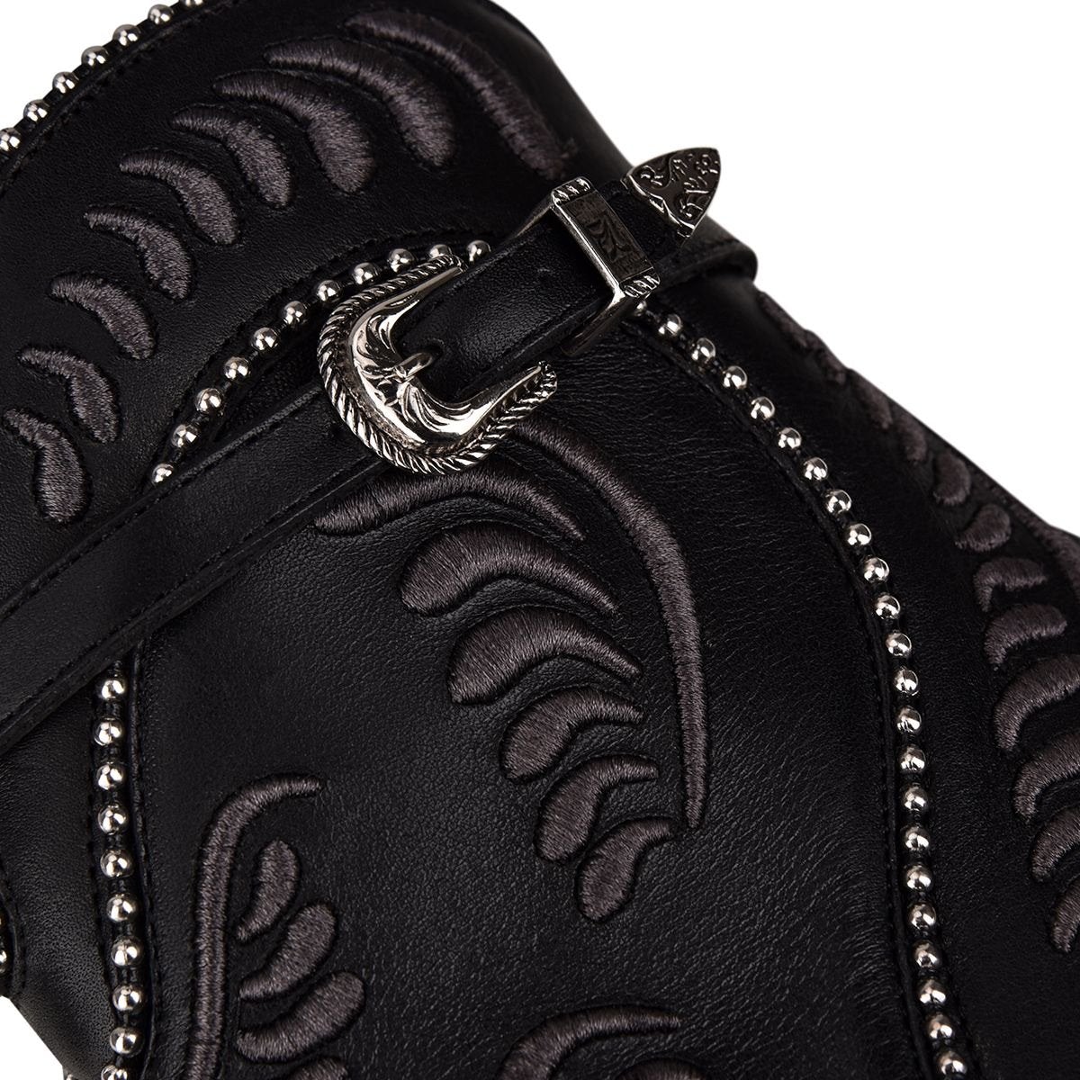 3F59PH - Cuadra black dress cowgirl python skin ankle boots for women-Kuet.us