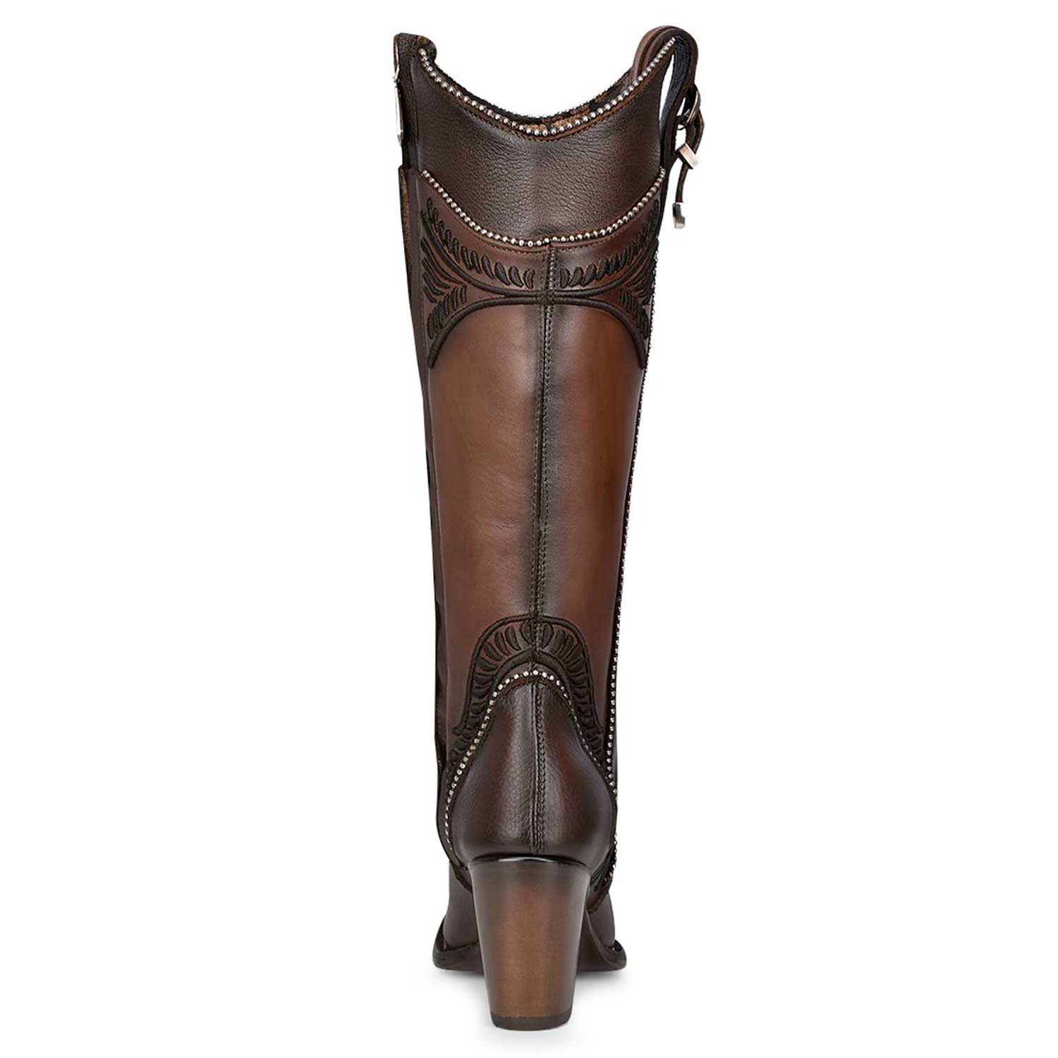 3F82RS - Cuadra brown western cowgirl cowhide leather knee high boots for women-Kuet.us